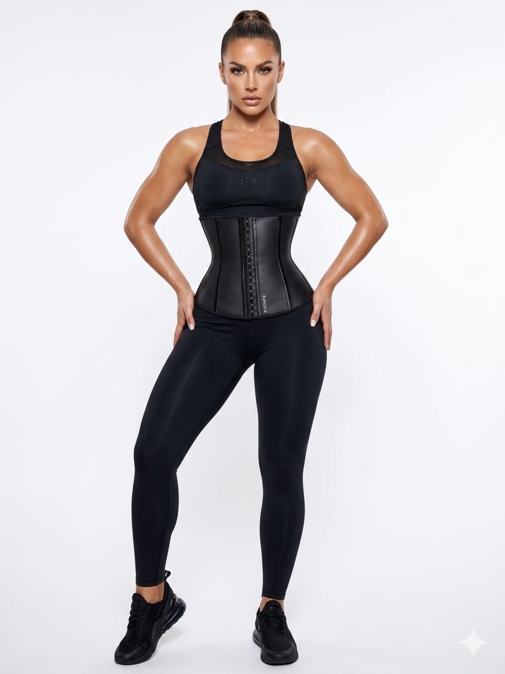 Burvogue Black Waist Trainer Corset Shapewear Size S Workout Tummy Control